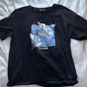 Romwe Crane Graphic Tee